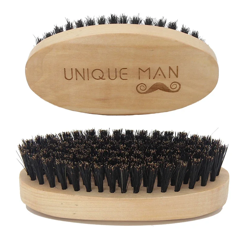 Hair Care Kit - Holzhaar-Bartbürste für Männer, natürlicher Holzkamm, Wildschweinborsten,