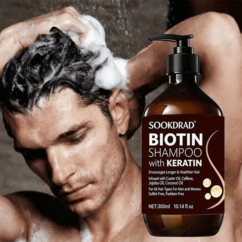 Hair Care Keratin Shampoo - Biotin-Keratin-Haarshampoo, große Packung 300ml, sanfte tägliche