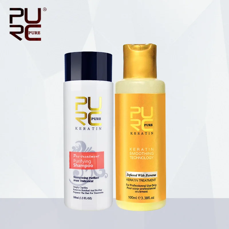 Hair Care Keratin Shampoo - PURC Keratin- und Reinigungsshampoo-Set mit Bananengeschmack,