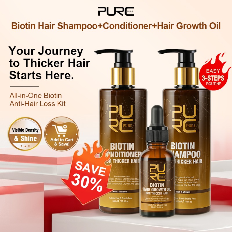Hair Care Keratin Shampoo - PURC Biotin Haarwachstumsöl Shampoo Conditioner Sets