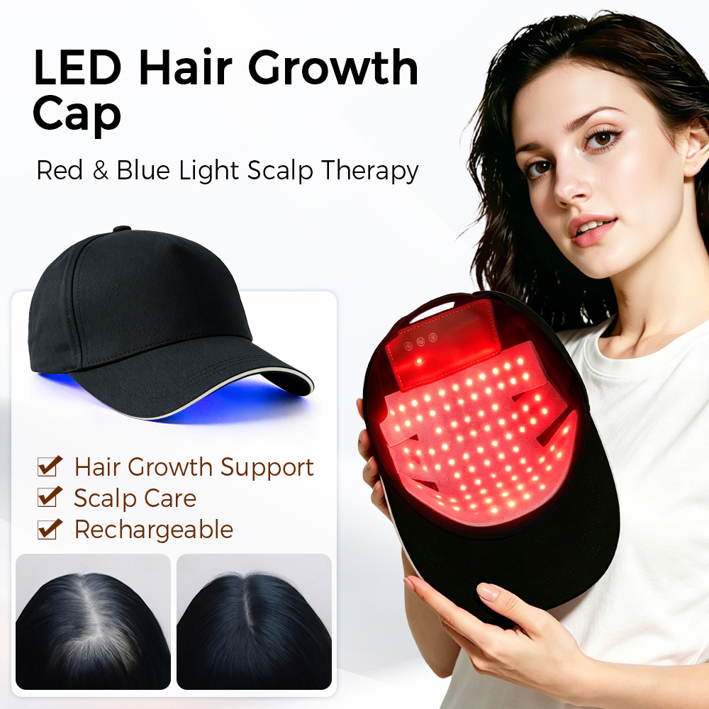 Hair Care Nutrition - LED-Haarwuchskappe mit Rot-Blau-Lichttherapie 630nm 470nm Kopfhautpflege-Gerät