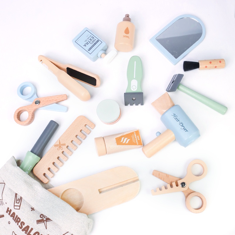Hair Care Kit - Holz Pretend Friseur Make-up Werkzeug Set